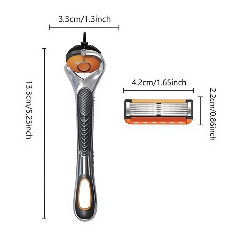 Men's Razor Refill Set + Free Handle – Ultra-Sharp Stainless Blades for Smooth Shave
